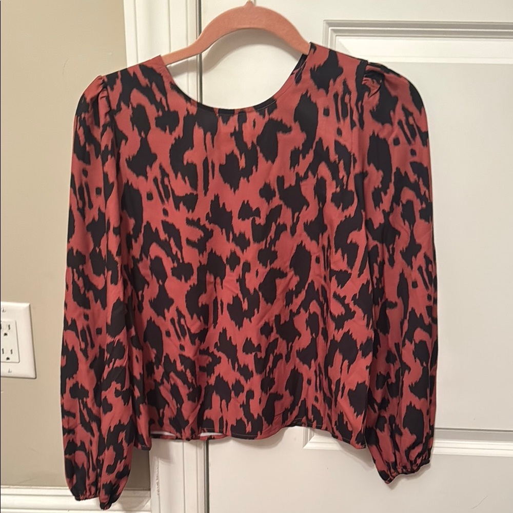 SHEIN Puff Sleeve Blouse with Peter Pan Collar